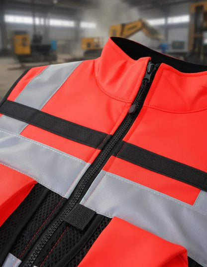 Chaleco Geólogo Minero Rojo Activex Hombre | Alta Visibilidad y Múltiples Bolsillos