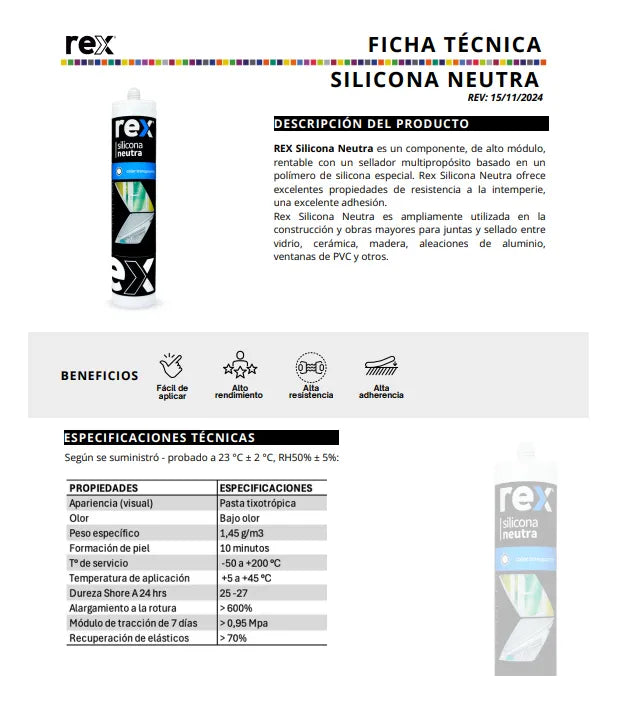 Silicona Neutra 300 ml - colores