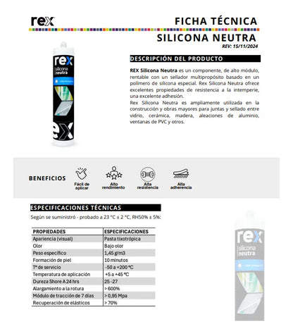 Silicona Neutra 300 ml - colores