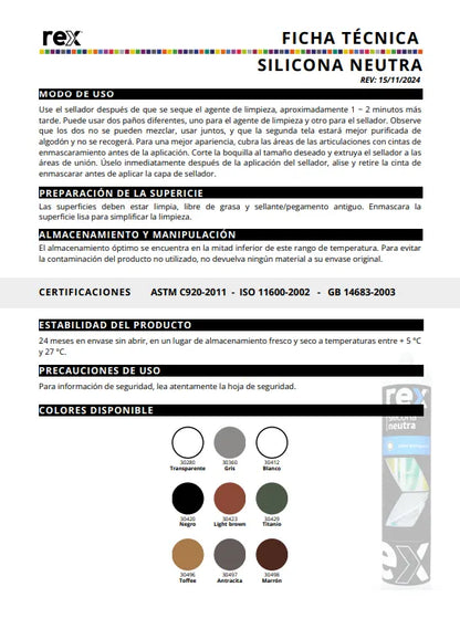 Silicona Neutra 300 ml - colores