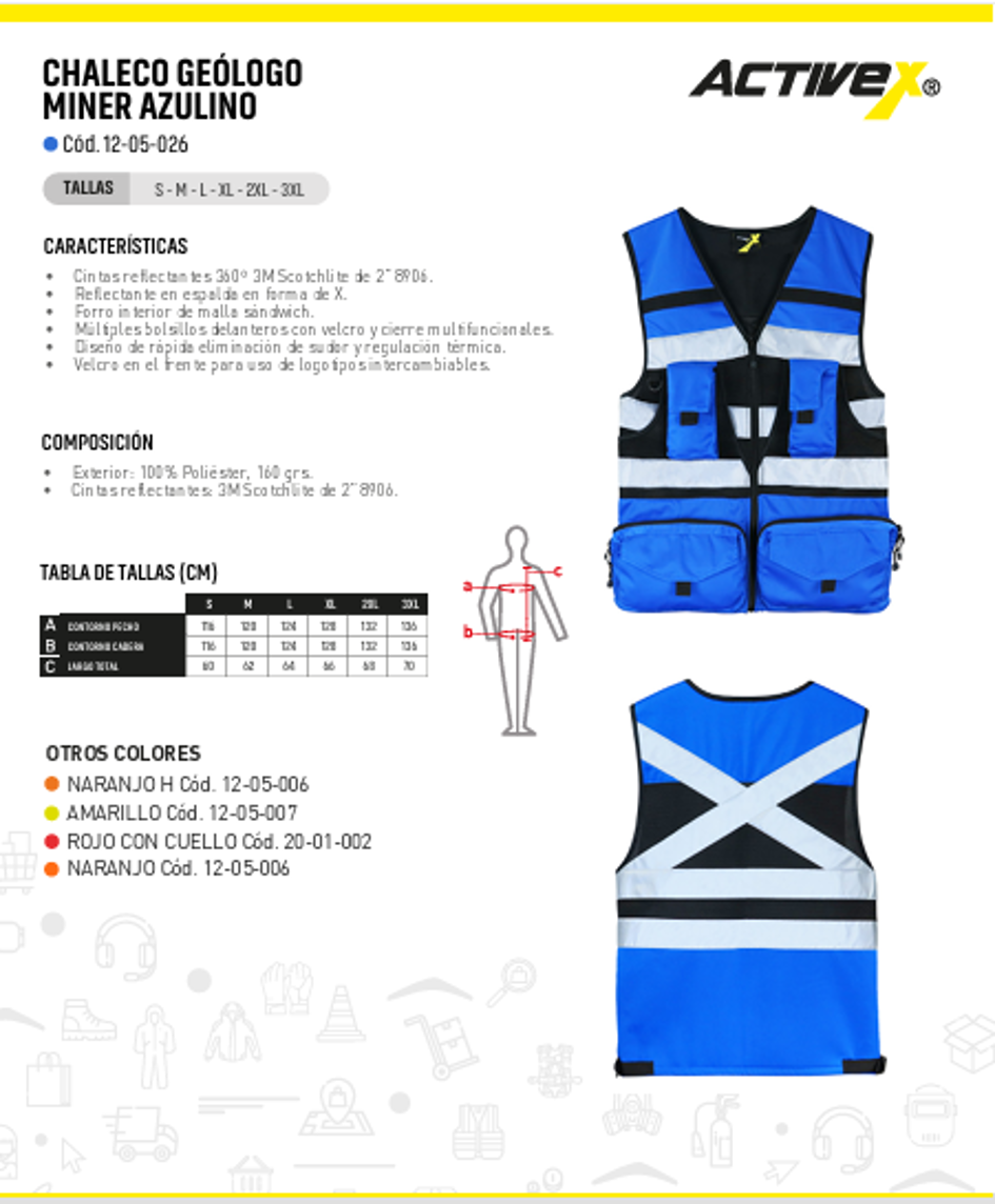 Chaleco Geólogo Miner Azul