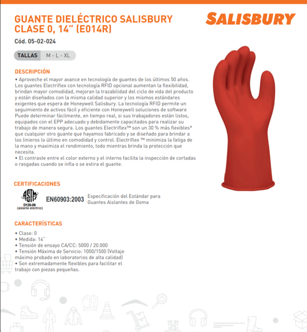 Guante Dieléctrico Clase 0