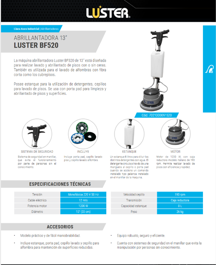 Abrillantadora de Piso 13 pulgadas