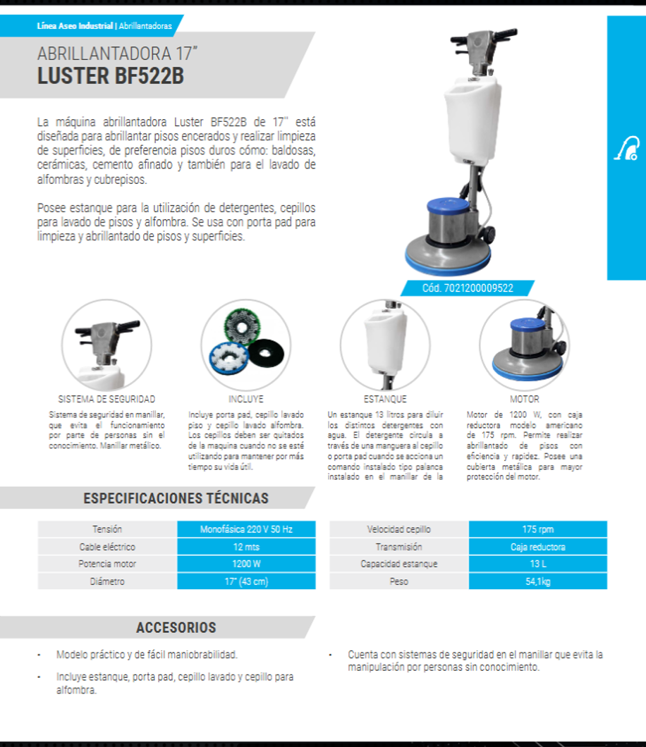Abrillantadora de Piso 17 pulgadas