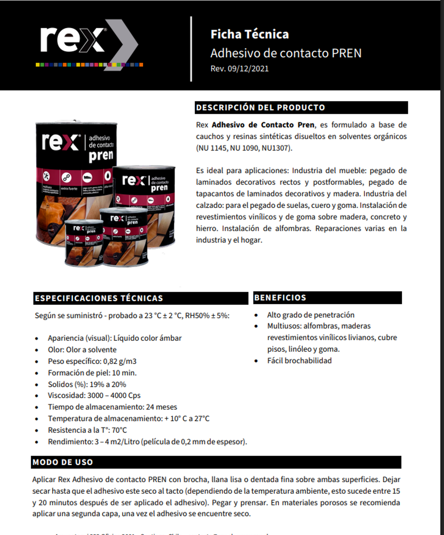 Adhesivo Contacto Penetración Profunda