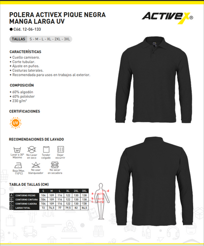 Polera Manga Larga con Protección UV