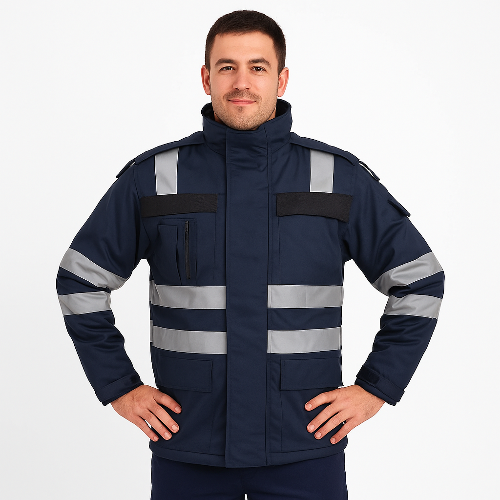 Parka Ignifuga Azul EN11612 + AS 39cal