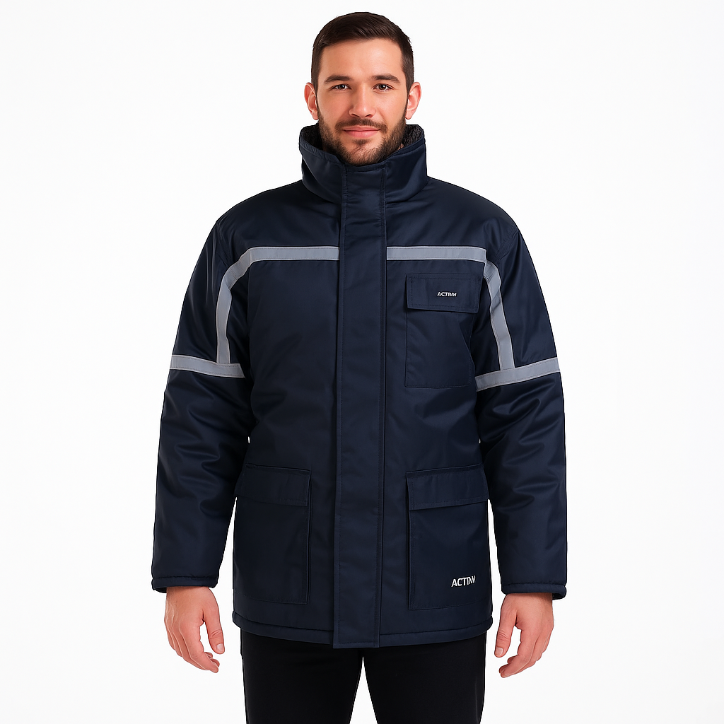Parka térmica Azul Negro Forro Franela