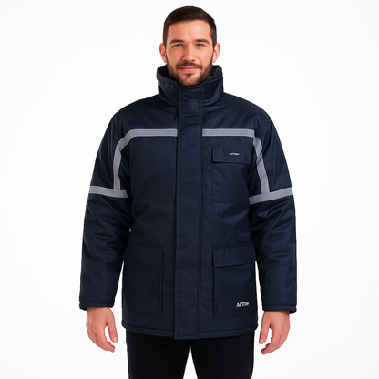 Parka térmica Azul Negro Forro Franela