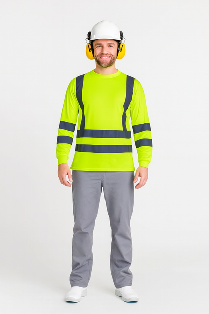 Polera Manga Larga Verde Fluor UV Reflectante