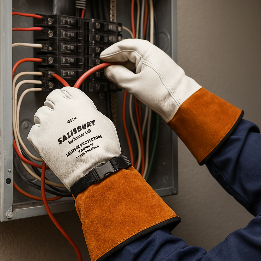 Guante Protector para Dieléctrico | Sobreguante de Cuero para Trabajo Eléctrico