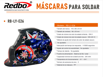 Máscara de soldar Fotosensible REDBO RB-LY-E26