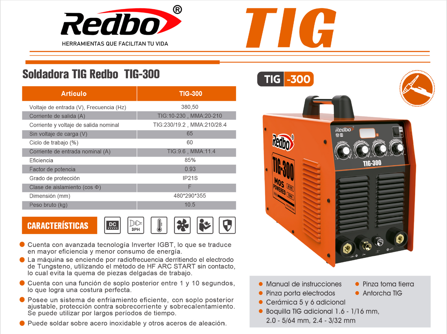 Soldadora REDBO TIG 300