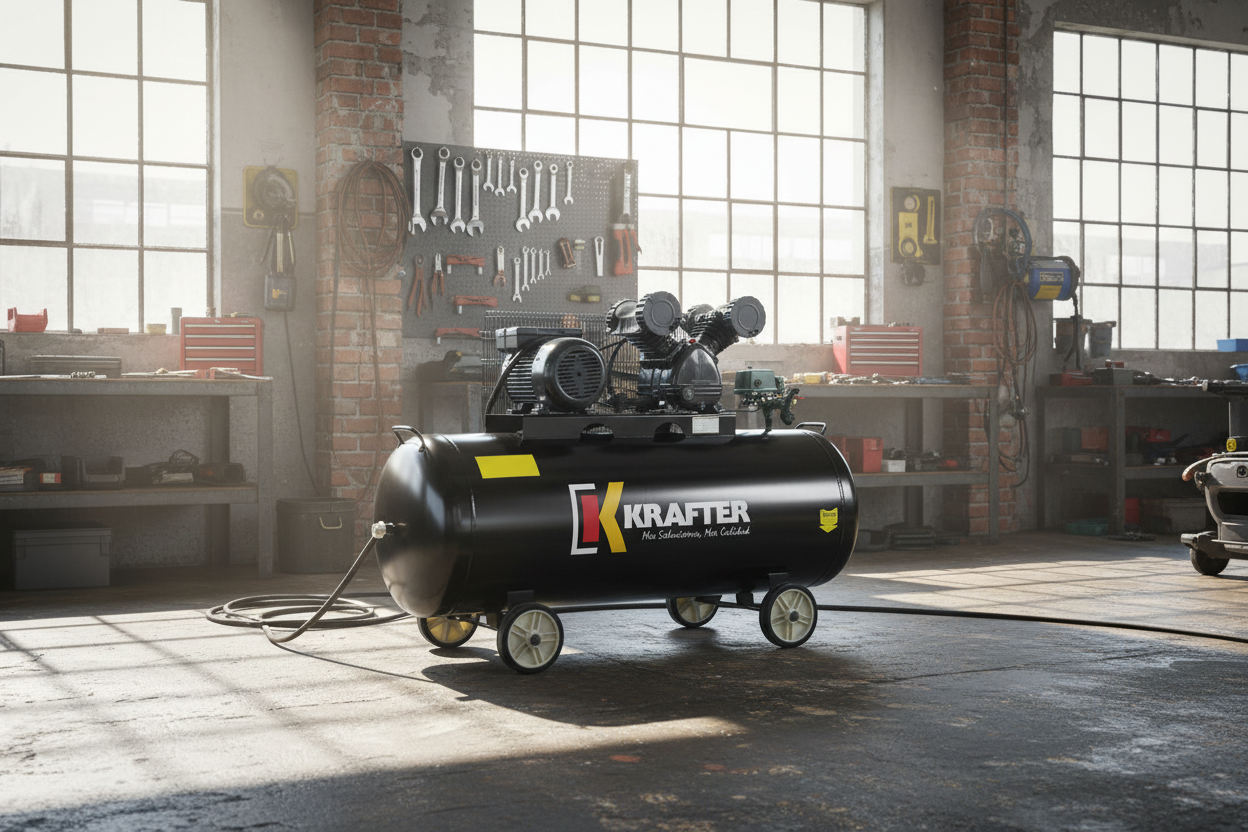 Compresor de Aire Krafter 3HP 200 Litros | Compresor Profesional para Taller