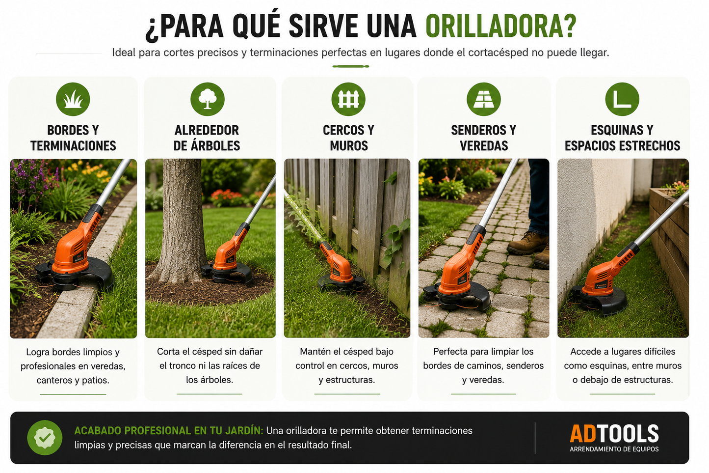 Arriendo de Orilladora Eléctrica para Jardín
