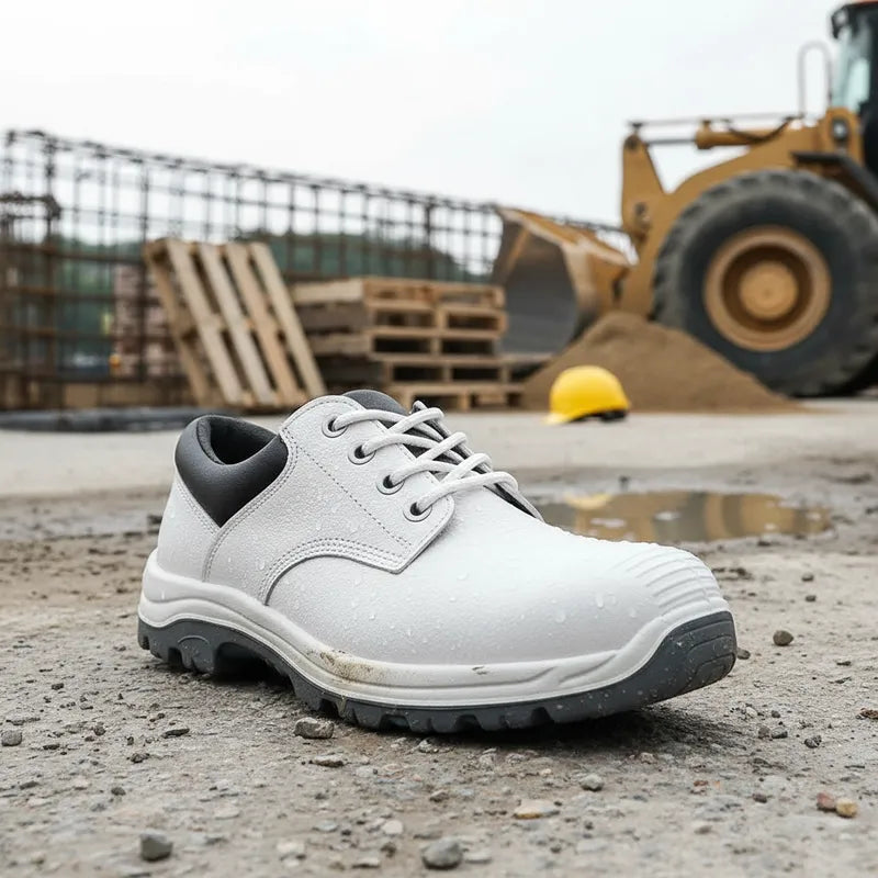Zapato de seguridad blanco con puntera de acero