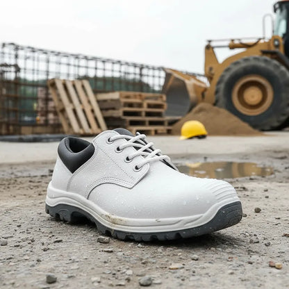 Zapato de seguridad blanco con puntera de acero