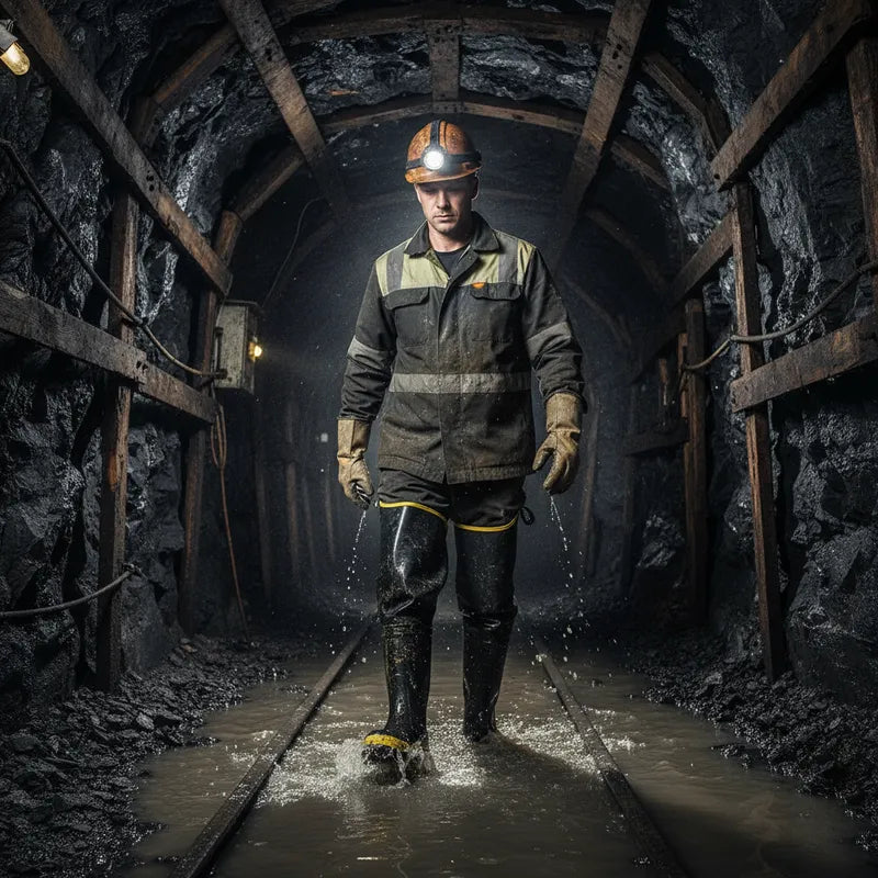 Bota de Seguridad de Caucho Impermeable para Minería