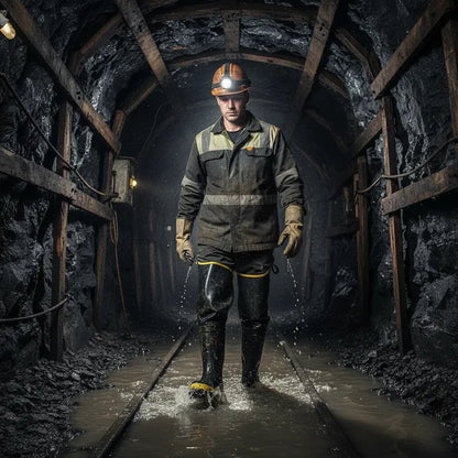 Bota de Seguridad de Caucho Impermeable para Minería