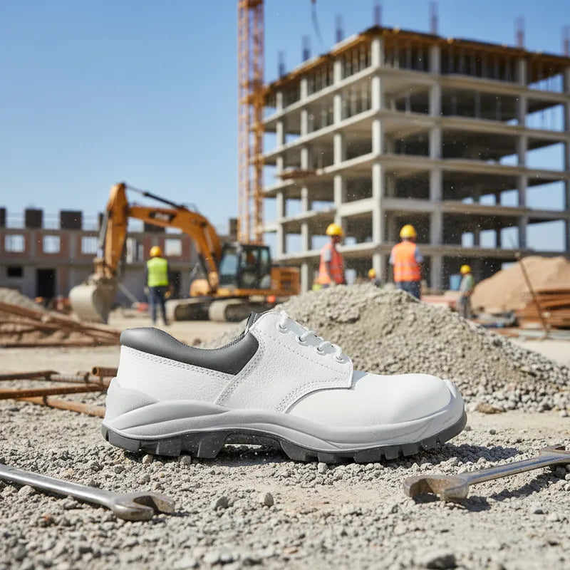 Zapato de seguridad blanco con puntera de acero