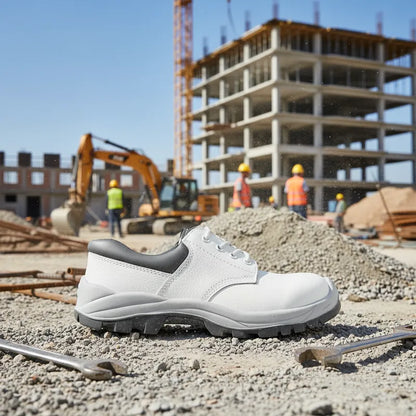 Zapato de seguridad blanco con puntera de acero