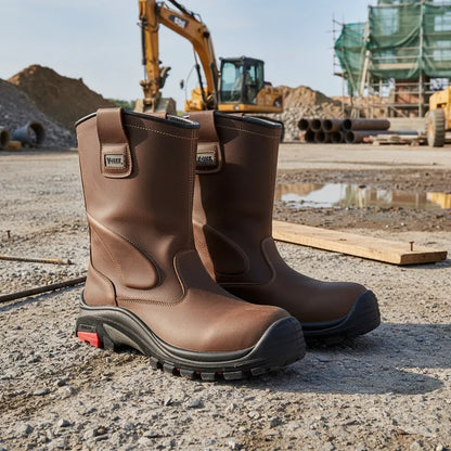 Bota de Seguridad para Soldador anticlavo Café