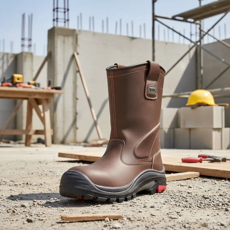 Bota de Seguridad para Soldador anticlavo Café