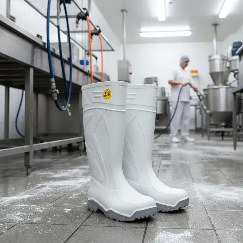 Bota de Seguridad Blanca con Puntera de Acero