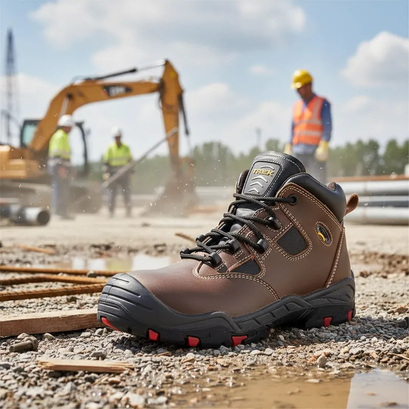 Botín de Seguridad de Cuero y puntera de Acero