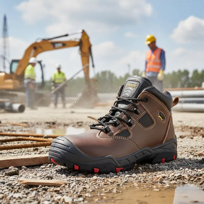 Botín de Seguridad de Cuero y puntera de Acero