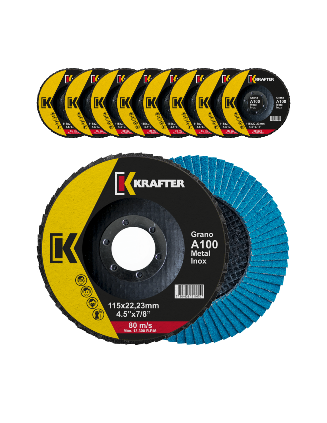 Disco Lamina 4.5" A100 KRAFTER (10unid)