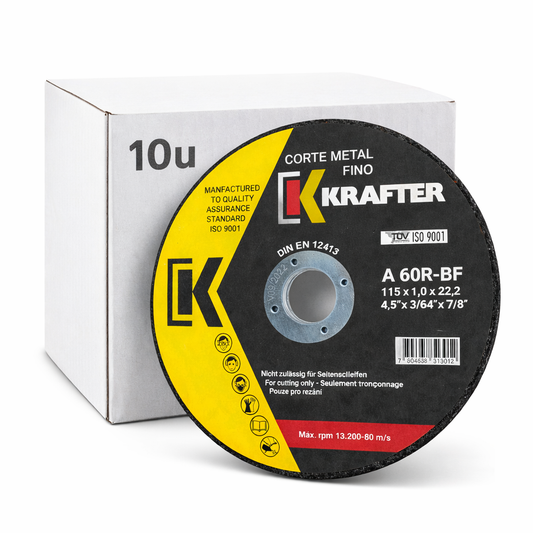 Discos De Corte Para Fierro 4 1/2 Krafter 50 Unidades Color Negro