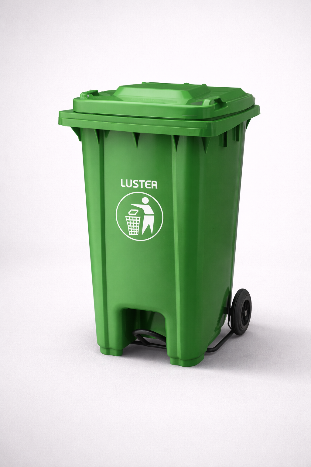 Basurero plástico municipal 240L con Pedestal y Ruedas