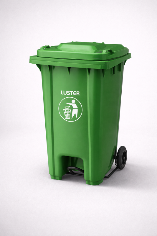 Basurero plástico municipal 240L con Pedestal y Ruedas