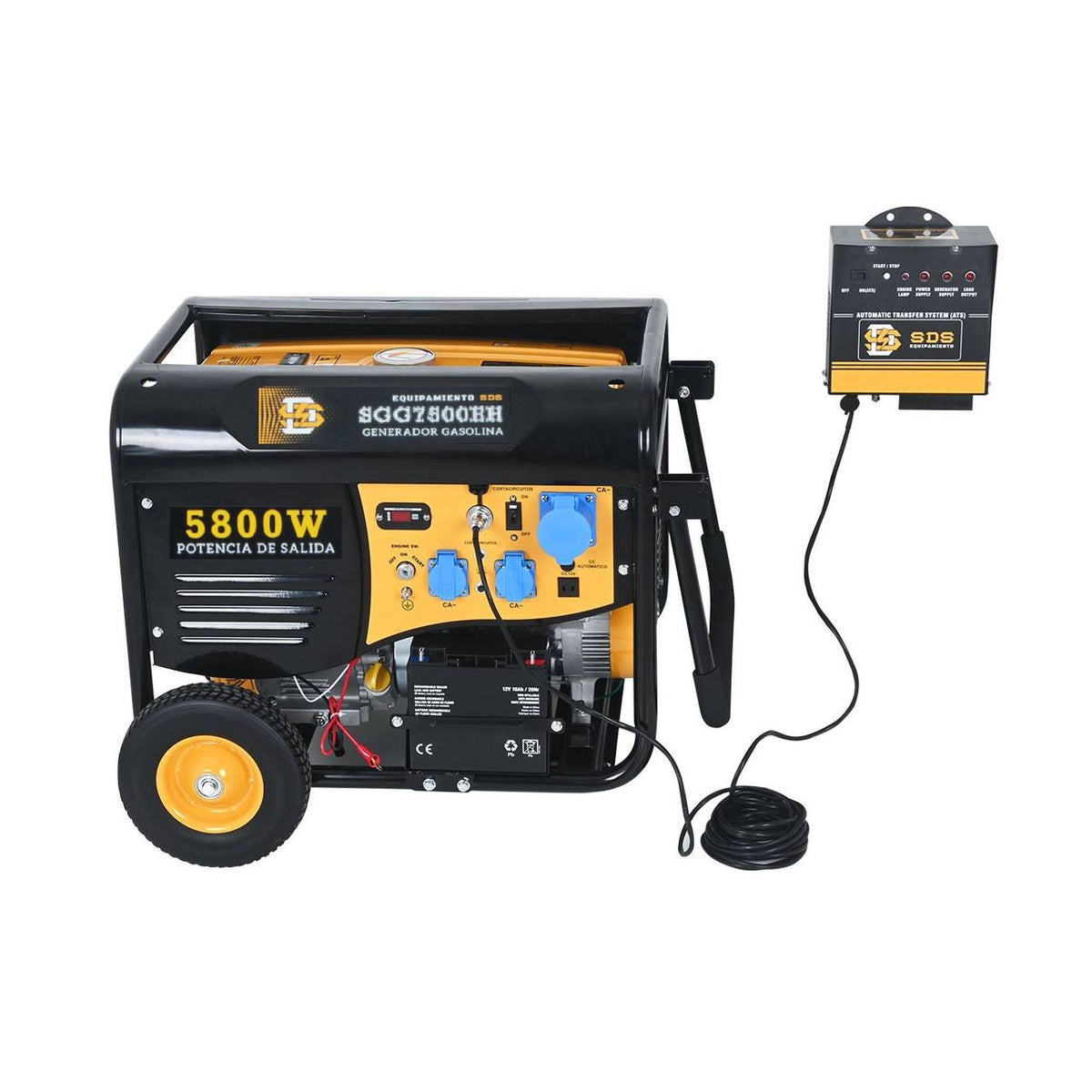 Generador bencin 6,3 kva - 6.3 kw 220v sgg7500eht