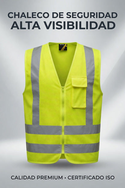 Chaleco Reflectante Reglamentario Alta Visibilidad | Seguridad Vial y Trabajo