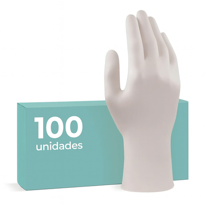 Guante Sintético de Nitrilo Texturado Blanco Desechable (100u)