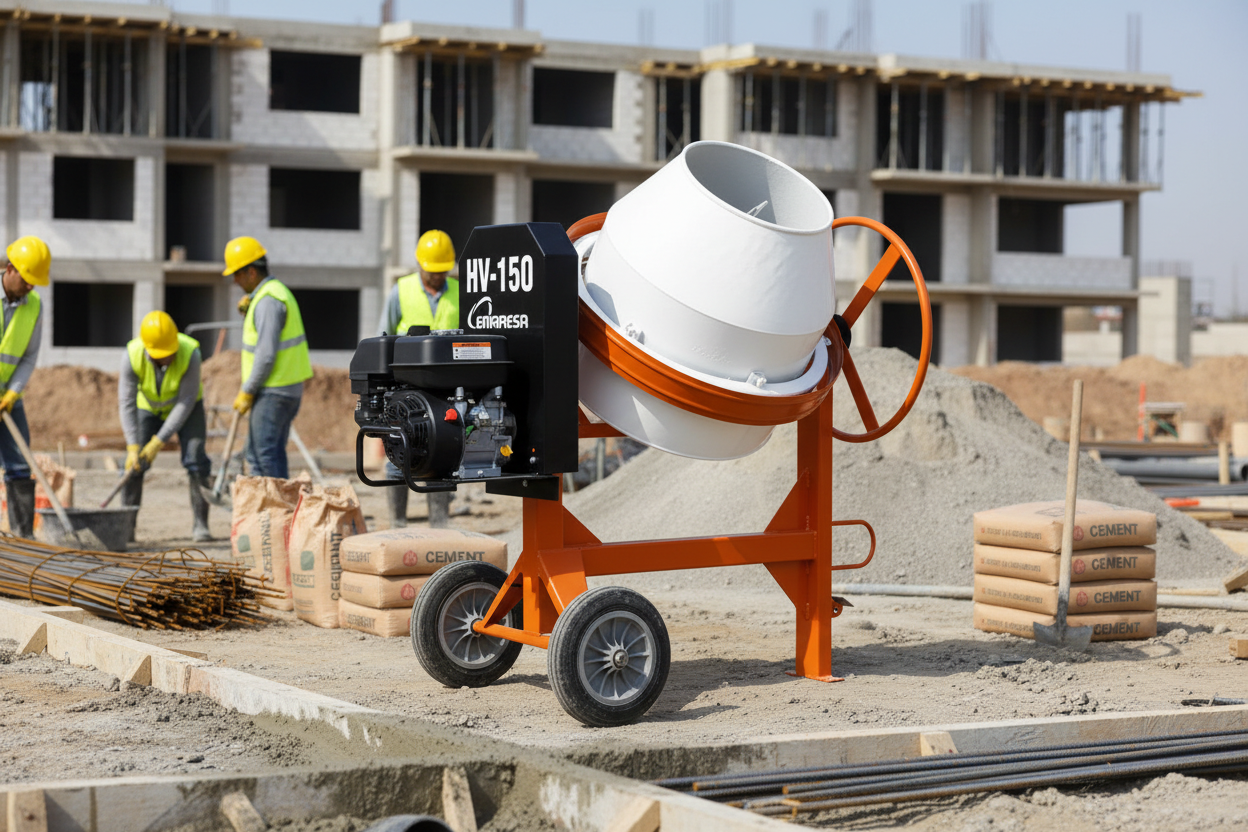 Betonera Gasolina 150 Litros Volteo Lateral – Uso Profesional