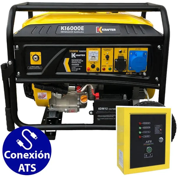 Generador Gasolina KI6000E Krafter 5,5 KVA conectable ATS